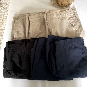 COPY - Lot of boys performance shorts. 7 total. 3 khaki, 2 black and 2 navy